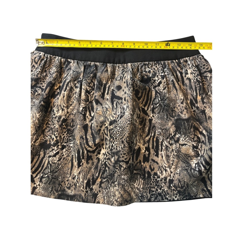 Haung Shu Chi Animal Print Mini Skirt‎ Gold Black Leopard Tiger Snake Size S - Picture 3 of 10